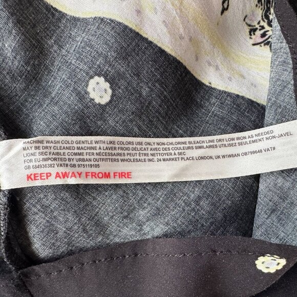 Intimately Free People Womens XS Dress Darjeeling Print Black Mini Floral Boho - Picture 9 of 9